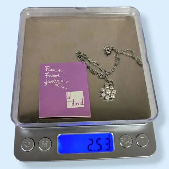 Vintage B David Sterling Flower Necklace - Picture 8 of 8